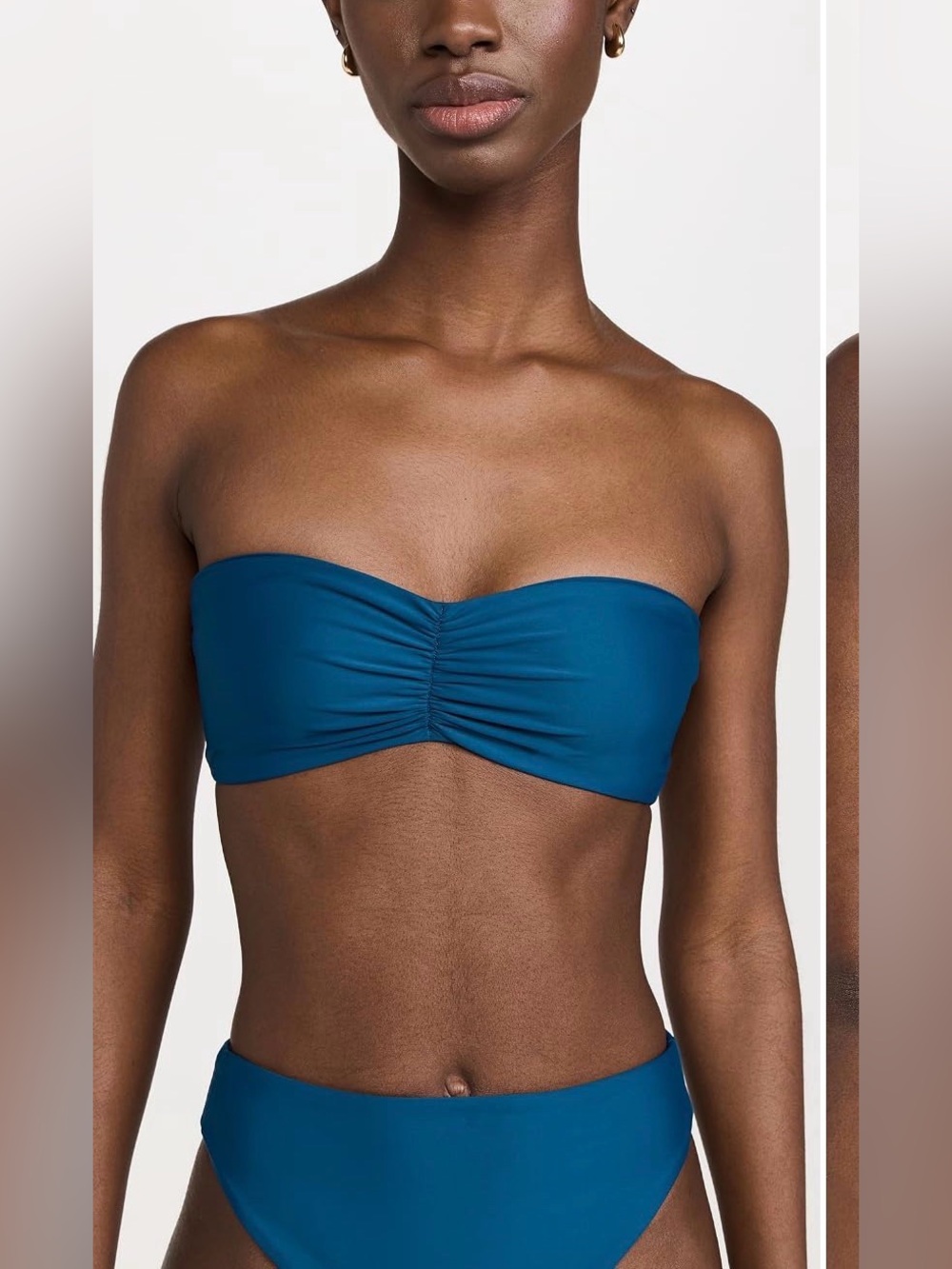 Jade Swim Ava Bandeau Top Incline Bikini Bottom Teal Set Large